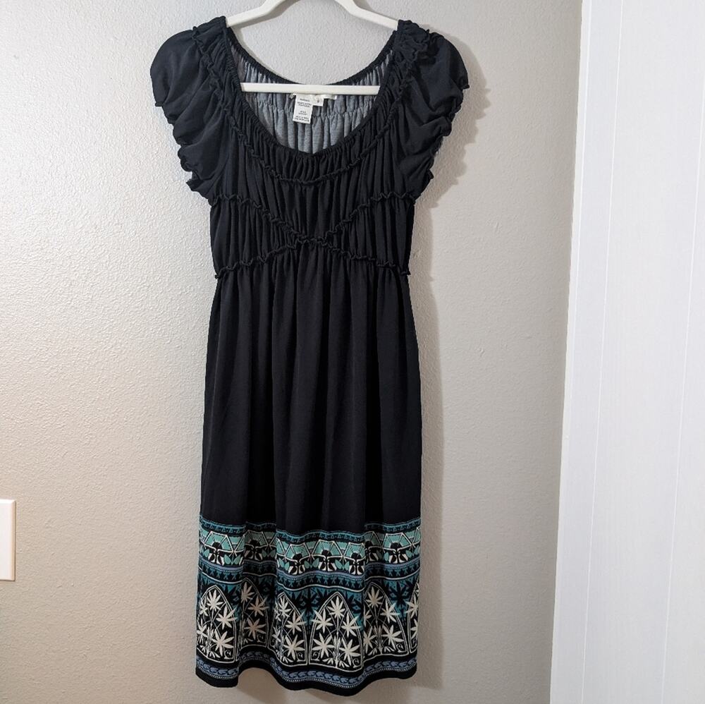 Studio M Black Dress with Blue Embroidery